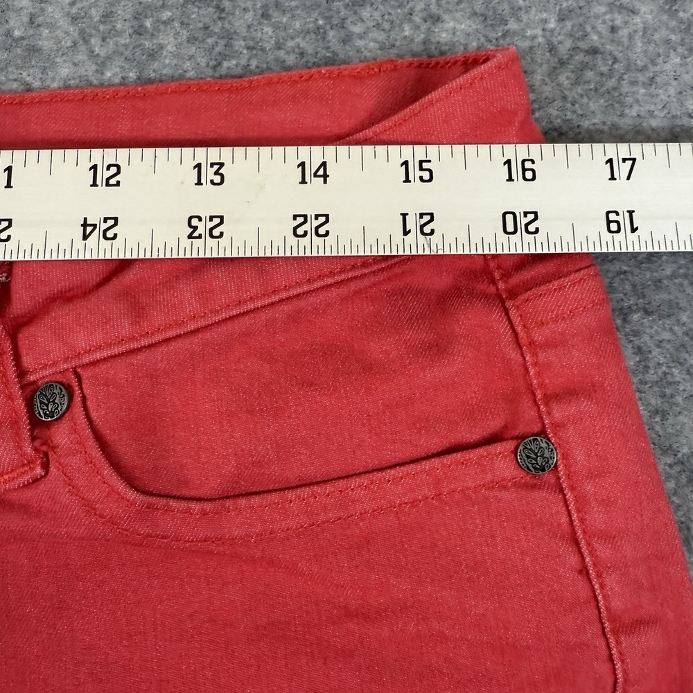 prAna Jett Organic Cotton Stretch Skinny  Cropped Jeans Pink Ombre ‎ Zip Size 10 - Picture 3 of 8